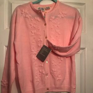 Vintage pink cardigan.